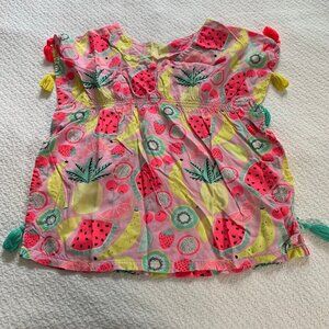 5/$25 Cat & Jack summer fruit tassle pullover swimsuit coverup top